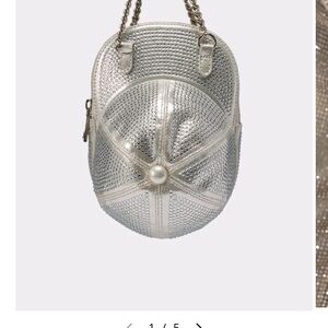 Akira “No Cap” Silver Studded Dome Crossbody Bag